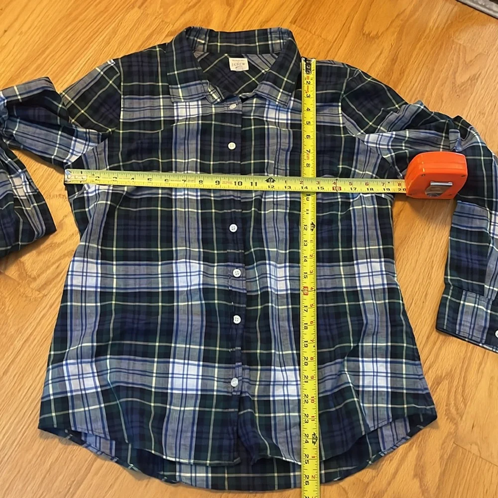 J. Crew perfect fit shirt size large dress Gordon plaid tartan style 03411
